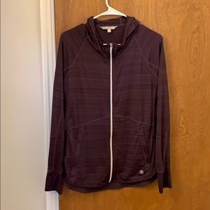 Athleta purple hooded zip up running jacket